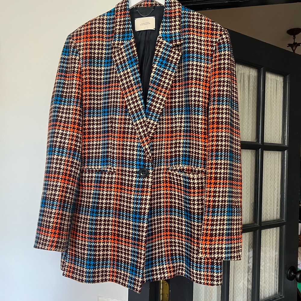 DOROTHEE SHUMACHER Multicolor Plaid Blazer 3 Large